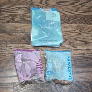 Silkies Control Top Pantyhose Set Of 3 Medium Nude Natural